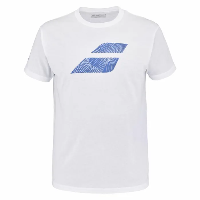 Men Tops Babolat Exercise Big Flag Tee Heather White