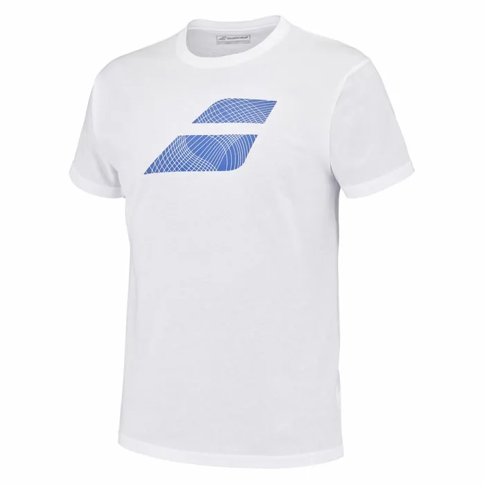 Men Tops Babolat Exercise Big Flag Tee Heather White