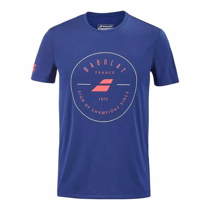 Men Tops Babolat Exercise Graphic Tee Dark Blue