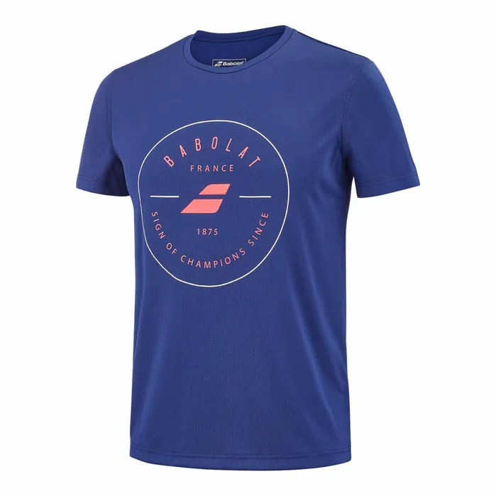 Men Tops Babolat Exercise Graphic Tee Dark Blue
