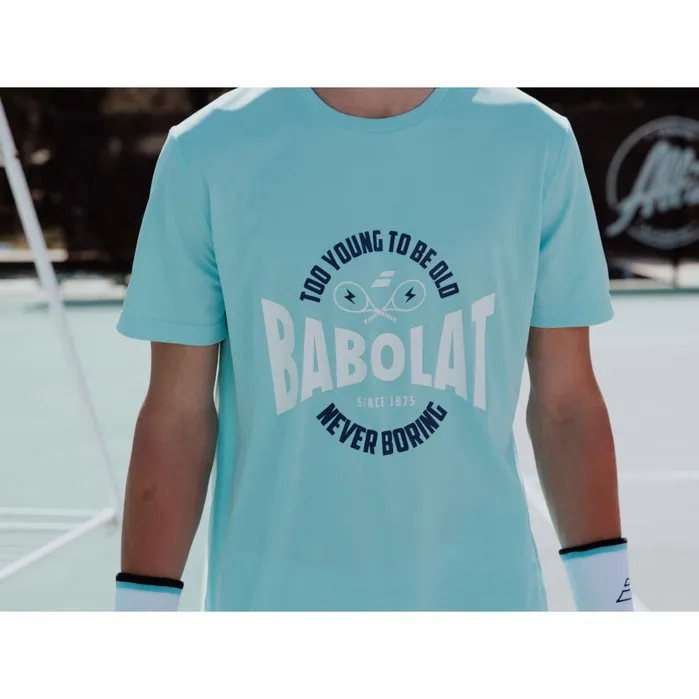 Men Tops Babolat Exercise Graphic Tee Heather Blue