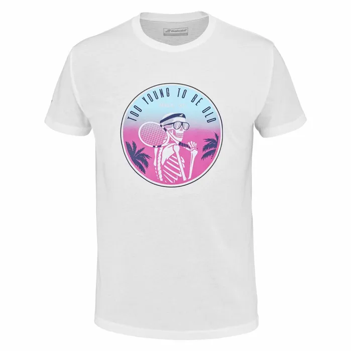 Men Tops Babolat Exercise Message Tee Heather Whitepink