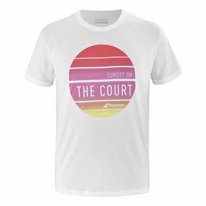 Men Tops Babolat Exercise Message Tee Whitepink