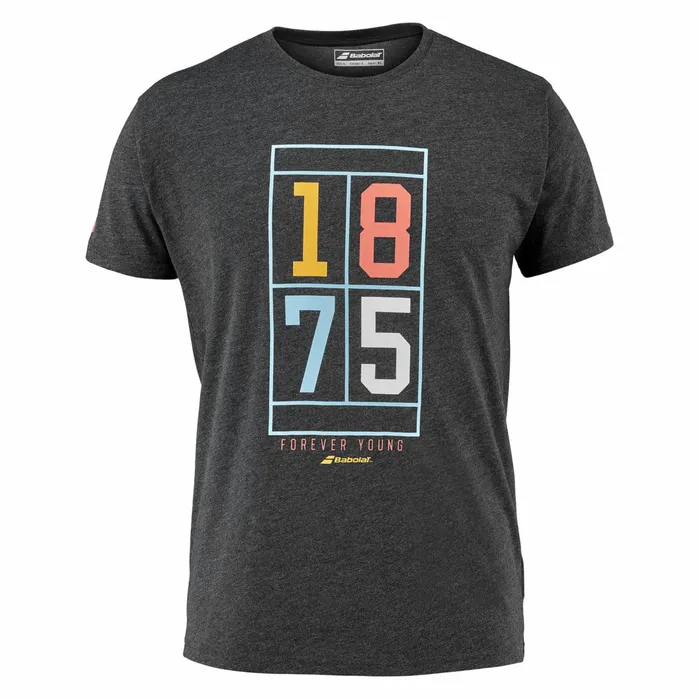 Men Tops Babolat Exercise Vintage Tee Heather Black