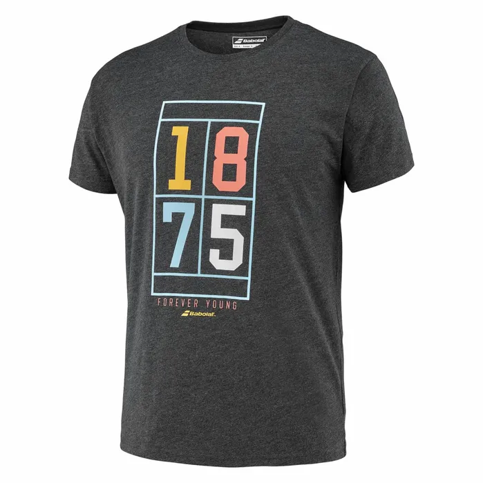 Men Tops Babolat Exercise Vintage Tee Heather Black