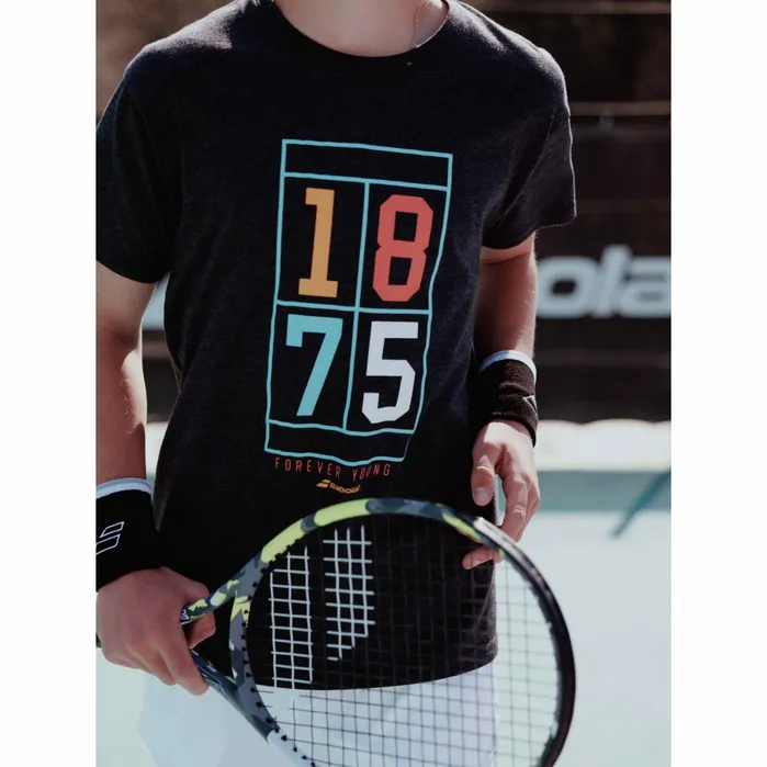 Men Tops Babolat Exercise Vintage Tee Heather Black