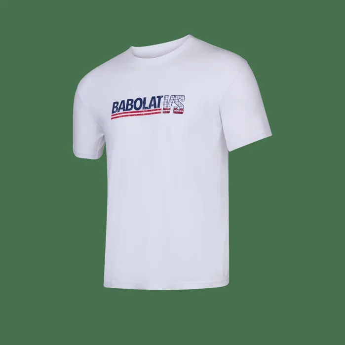 Men Tops Babolat Exercise Vintage Tee Heather White