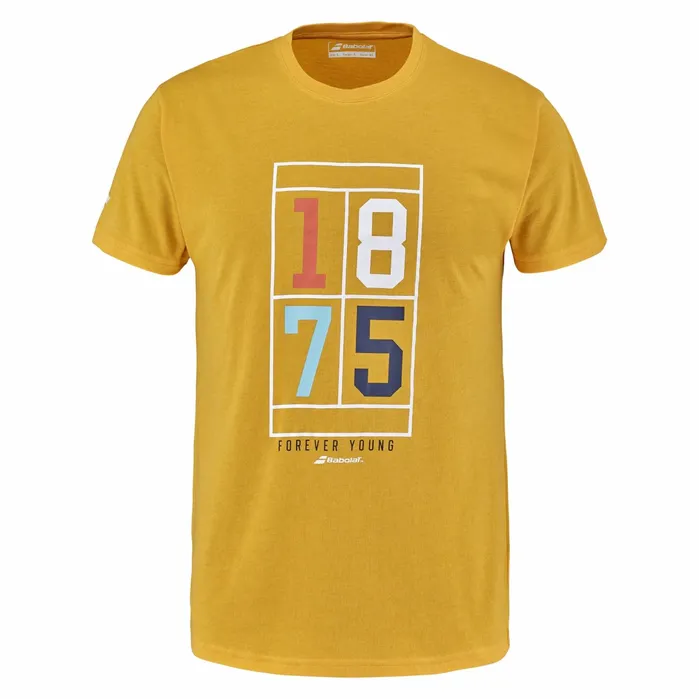 Men Tops Babolat Exercise Vintage Tee Heather Yellow