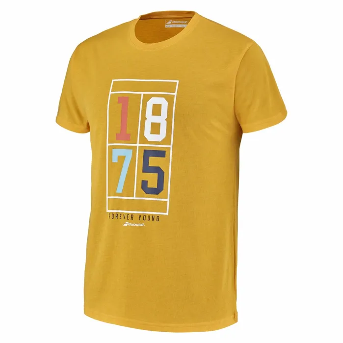 Men Tops Babolat Exercise Vintage Tee Heather Yellow