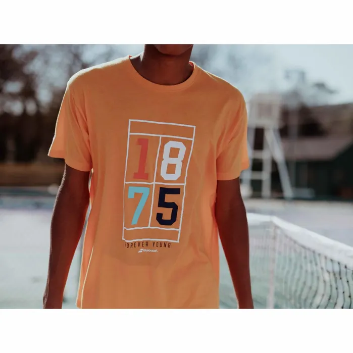 Men Tops Babolat Exercise Vintage Tee Heather Yellow