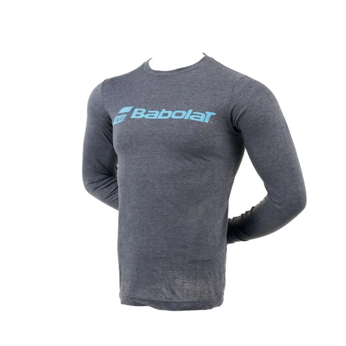 Men Tops Babolat Long Sleeve Logo Tee Navy