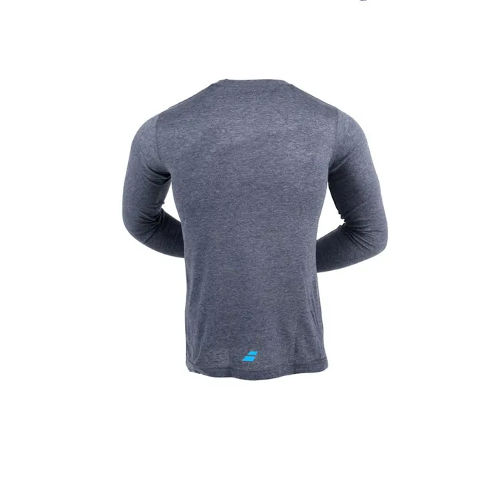 Men Tops Babolat Long Sleeve Logo Tee Navy