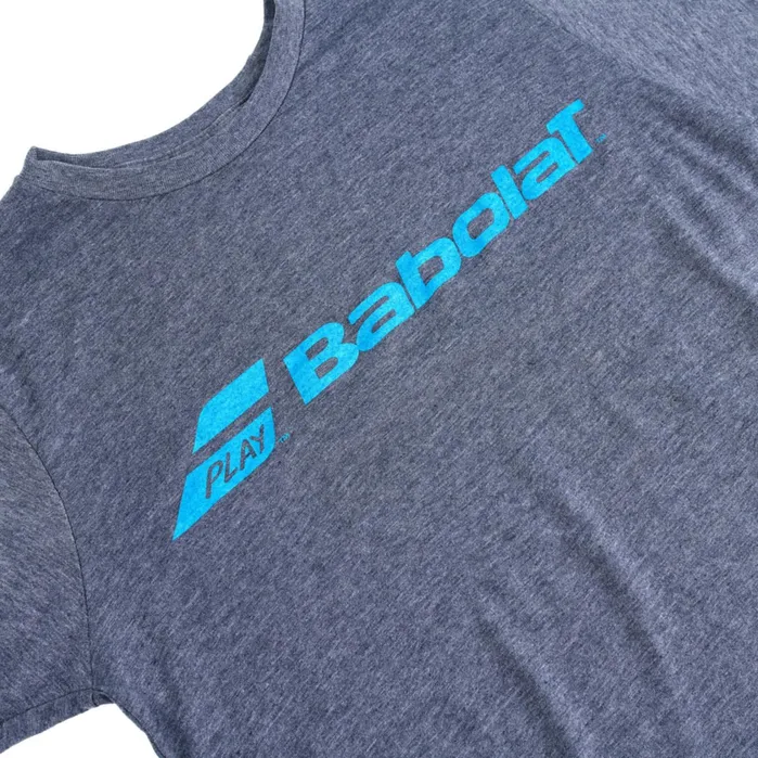 Men Tops Babolat Long Sleeve Logo Tee Navy