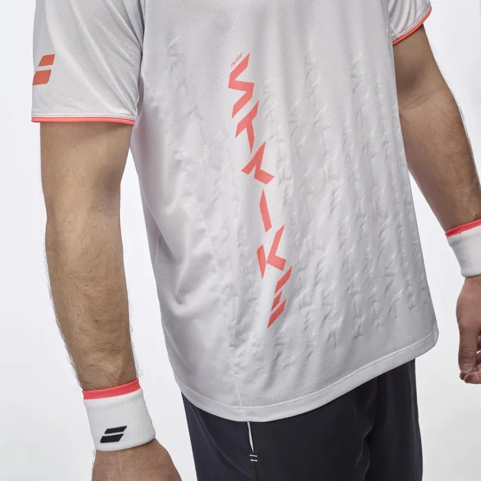 Men Tops Babolat Strike Crew Neck Tee Men White Red