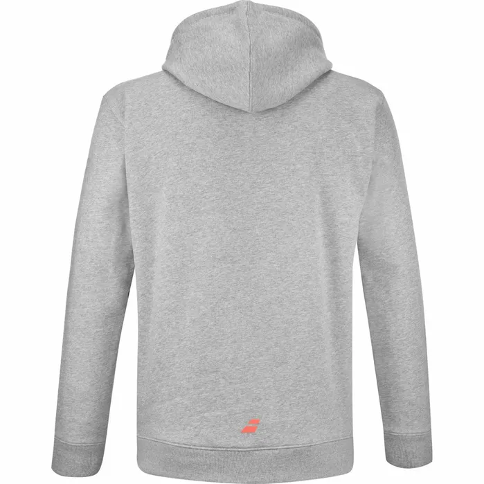 Men Tops Babolat Strike Hood Sweat Unisex Heather Gray Red