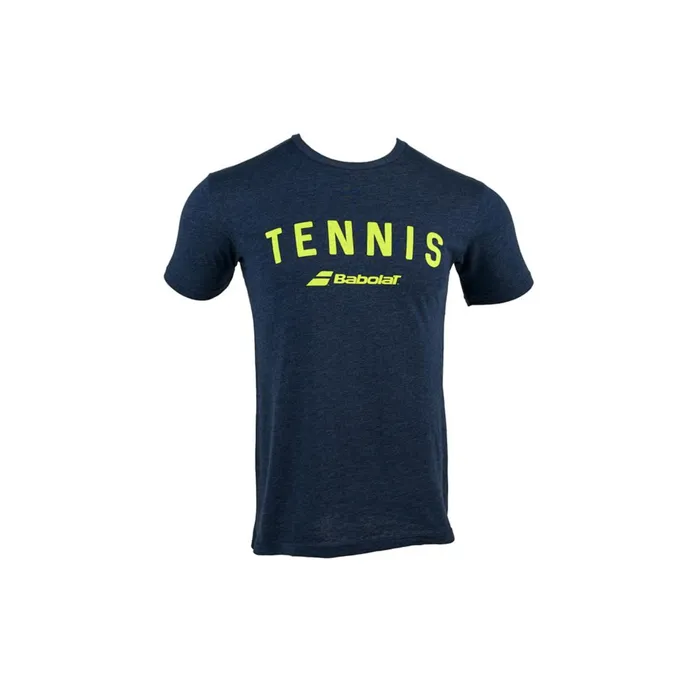 Men Tops Babolat Tennis Logo Tee Midnight Navy