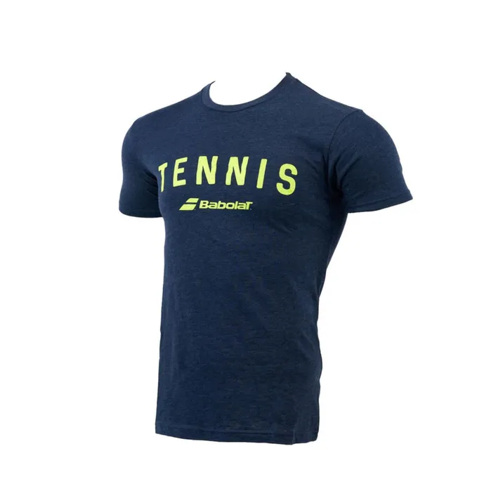 Men Tops Babolat Tennis Logo Tee Midnight Navy