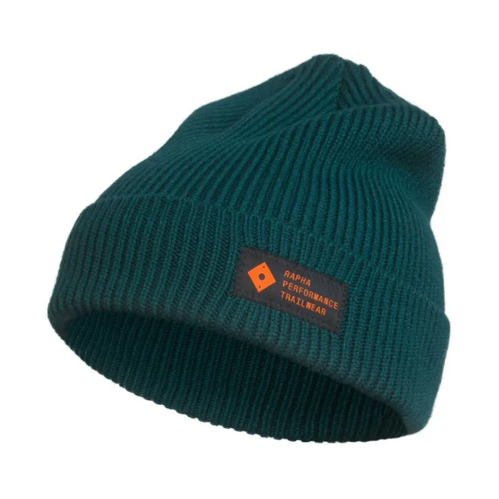 Men Trail Beanie Rapha Performance Trail Wear Dark Greenblackblackorange Rapha Hats Gloves and Accessories
