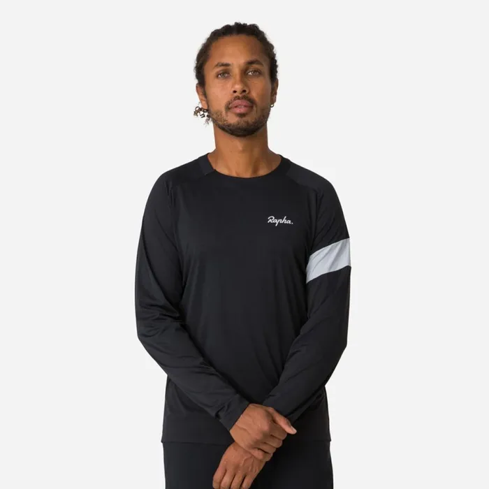 Men Trail Long Sleeve Technical Tshirt Kentucky Blue Arctic Iceblacklight Greyolivedark Khakisilveroffwhite Rapha TShirts and Tops