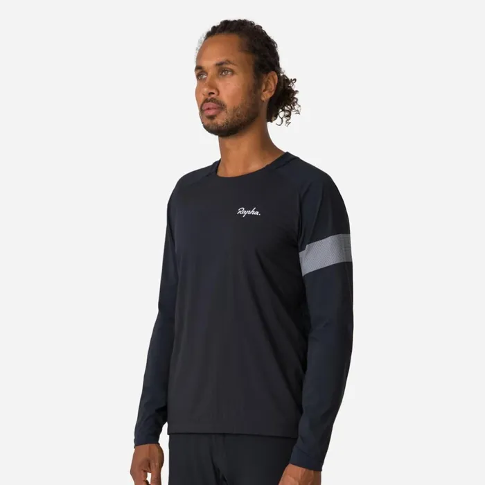 Men Trail Windblock Jersey Rapha Performance Trailwear Blacklight Greywalnut Brownchestnut Brown Rapha TShirts and Tops