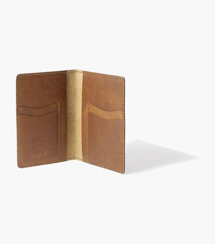 Men Travel Passport Wallet Made In USA Cognac Florsheim Small Leather Goods