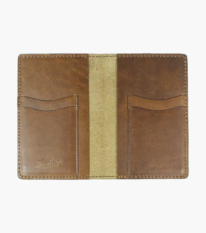 Men Travel Passport Wallet Made In USA Cognac Florsheim Small Leather Goods