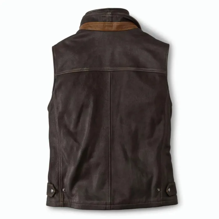 Men Trekker Shearling Vest Dark Brown Orvis Jackets
