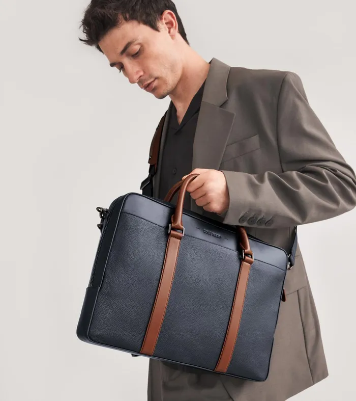 Men Triboro Briefcase Navy Blazernew British Tan Cole Haan Backpacks and Briefcases