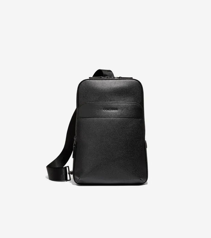 Men Triboro Sling Bag Black Cole Haan Backpacks and Briefcases