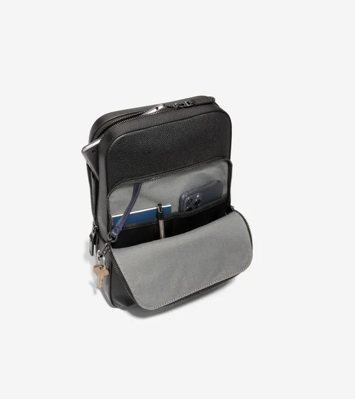 Men Triboro Sling Bag Black Cole Haan Backpacks and Briefcases