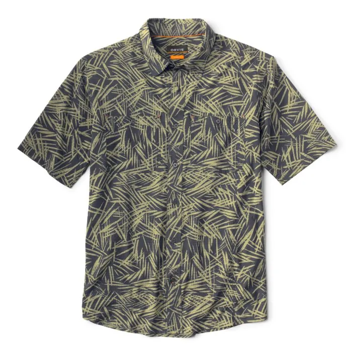 Men Tropic Tech Printed ShortSleeved Shirt Green Orvis Shirts