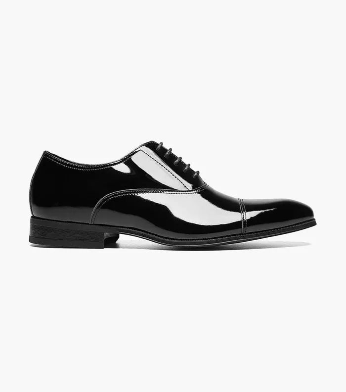 Men Tux Cap Toe Oxford Black Patent Florsheim Dress Shoes
