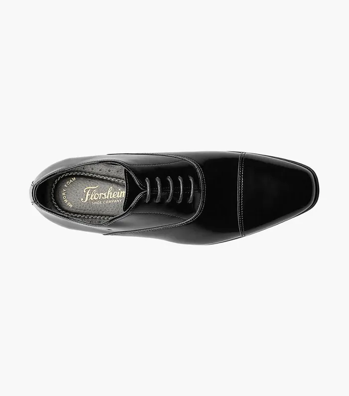 Men Tux Cap Toe Oxford Black Patent Florsheim Dress Shoes