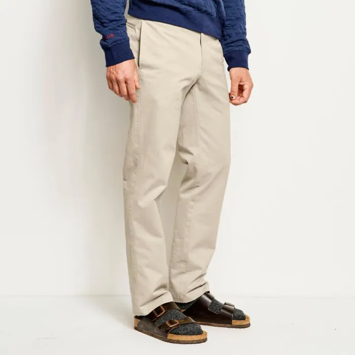 Men Ultimate Khakis Trim Fit Plain Front Pants Khaki Orvis Pants