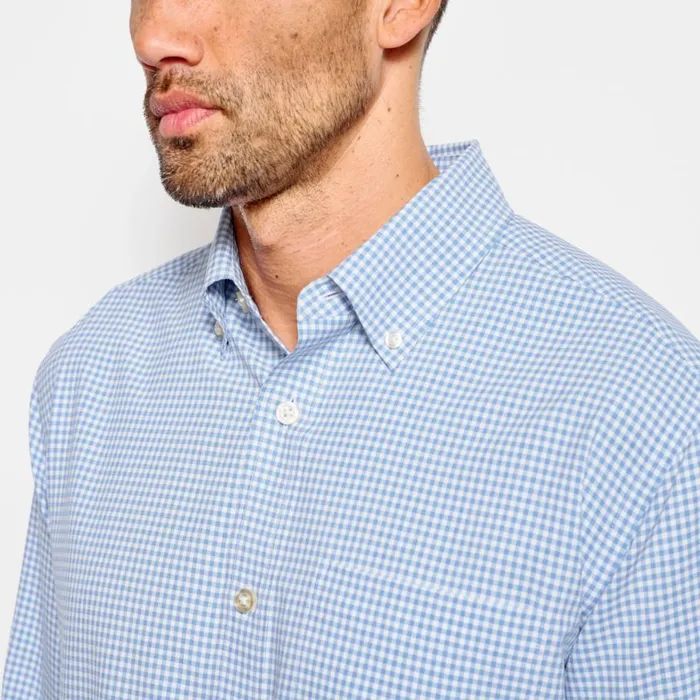 Men Ultralight Comfort Stretch LongSleeved Shirt Blue Gingham Orvis Shirts