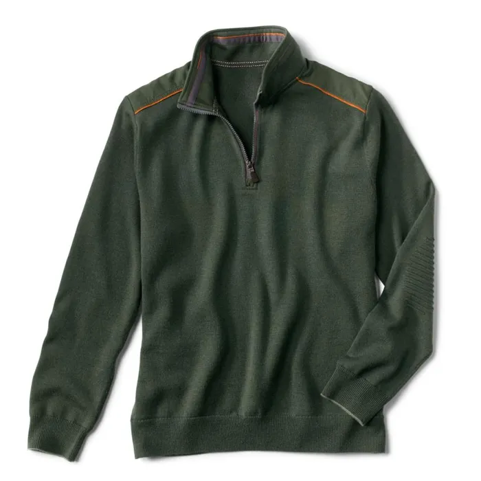 Men Upton QuarterZip Sweater Dark Pine Orvis Sweaters