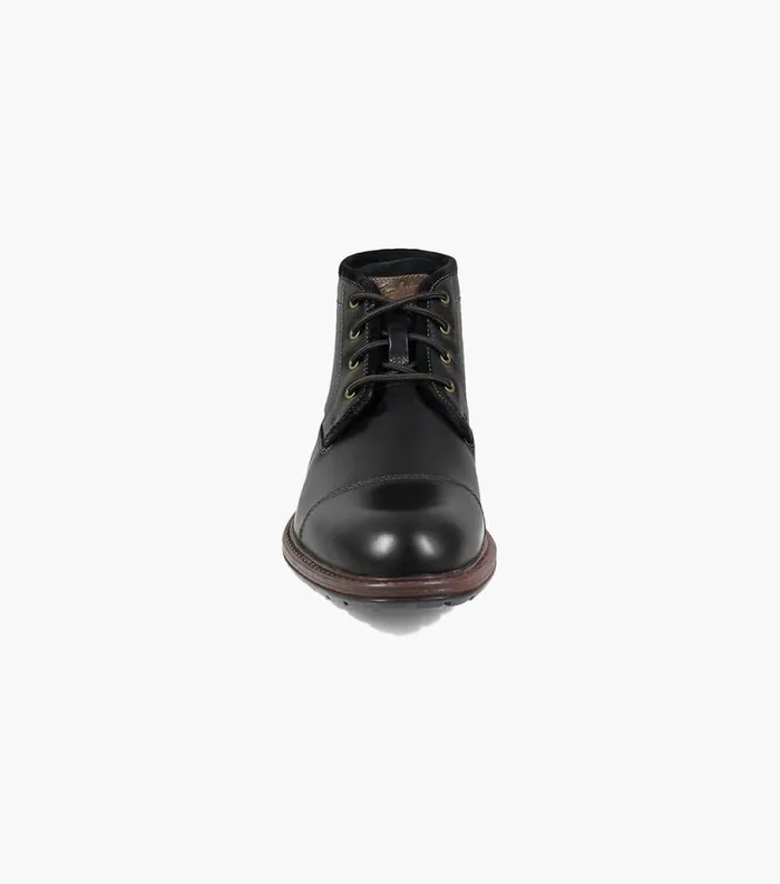 Men Vandall Cap Toe Lace Up Boot Black Florsheim Casual Shoes