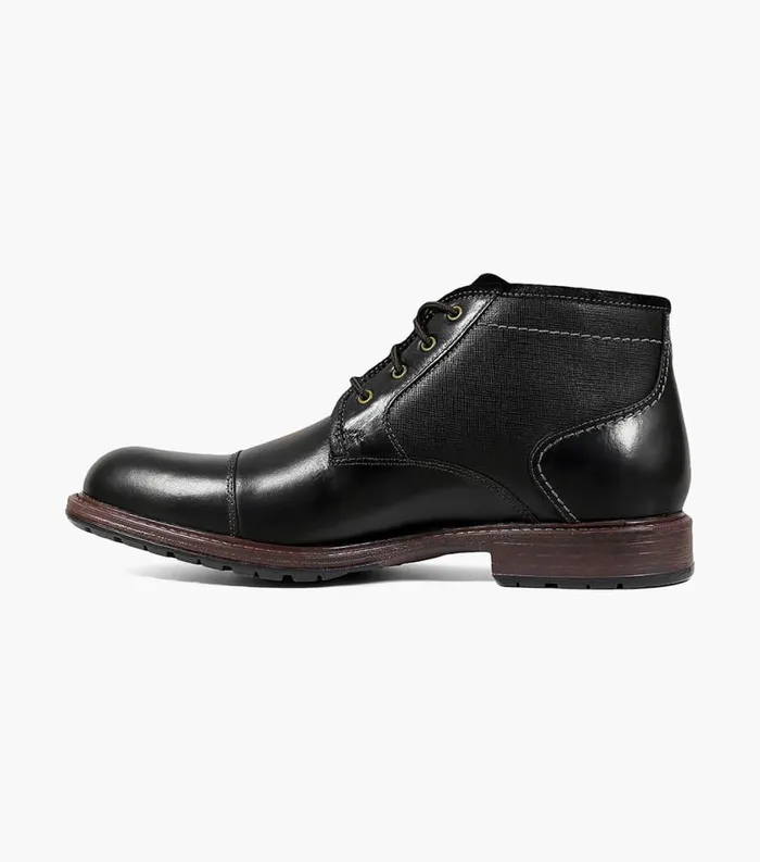 Men Vandall Cap Toe Lace Up Boot Black Florsheim Casual Shoes
