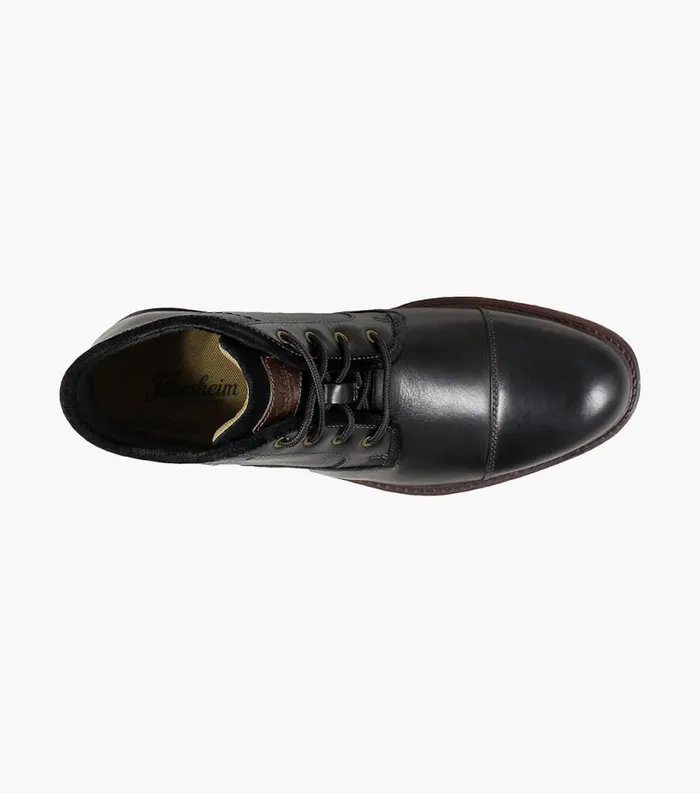 Men Vandall Cap Toe Lace Up Boot Black Florsheim Casual Shoes