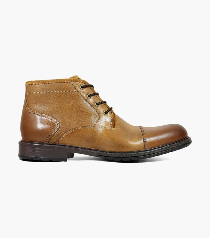 Men Vandall Cap Toe Lace Up Boot Tan Florsheim Casual Shoes
