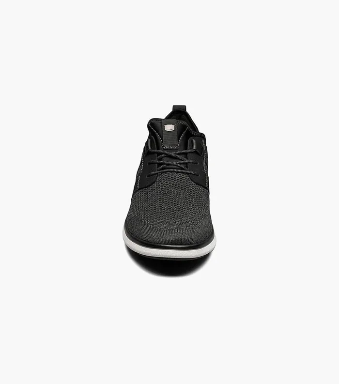 Men Venture Knit Plain Toe Lace Up Sneaker Black Florsheim Casual Shoes