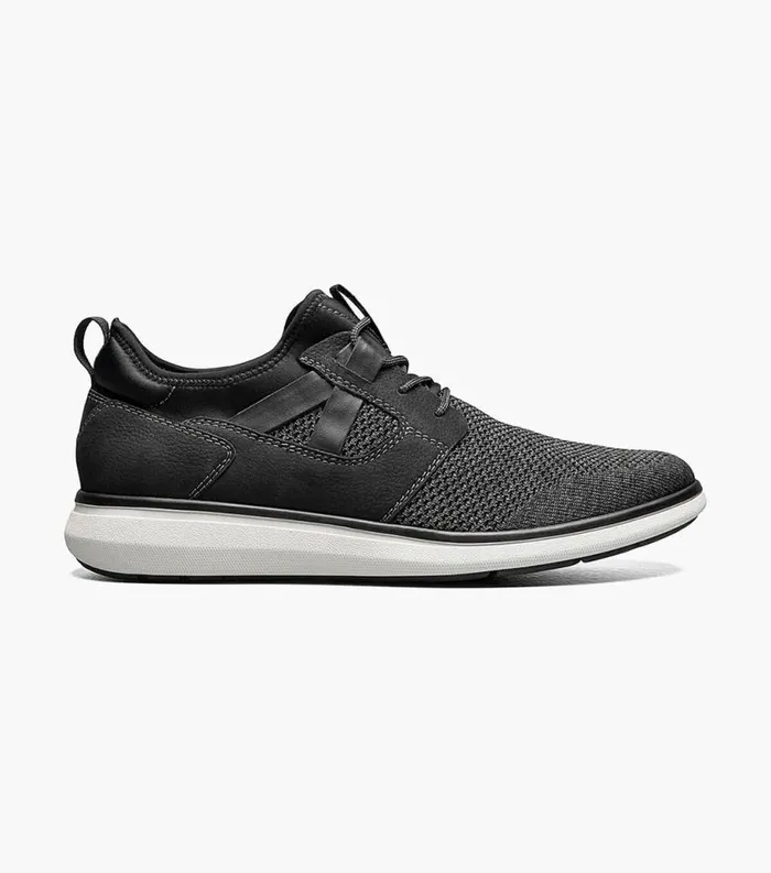 Men Venture Knit Plain Toe Lace Up Sneaker Black Florsheim Casual Shoes