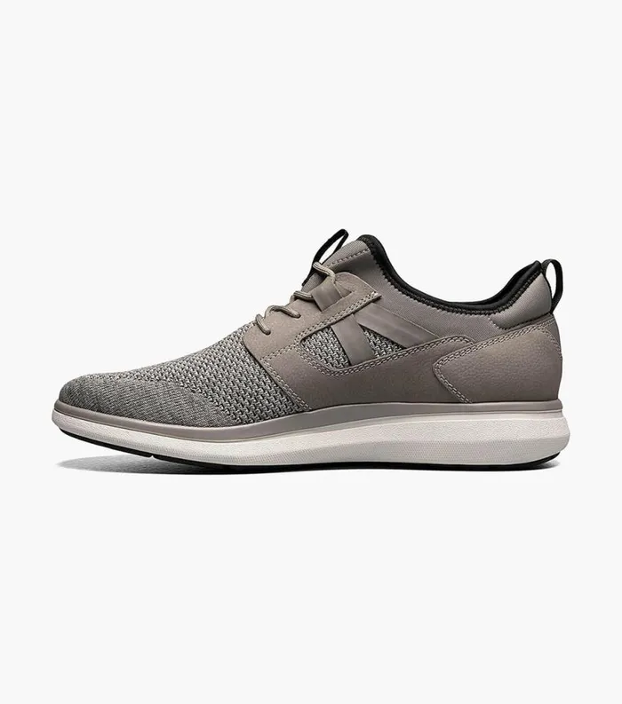 Men Venture Knit Plain Toe Lace Up Sneaker Gray Florsheim Casual Shoes