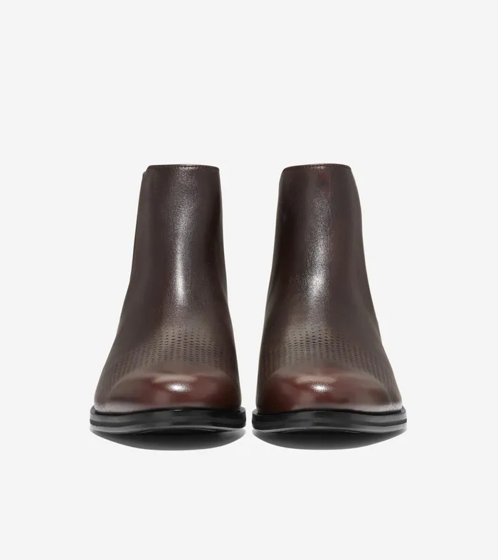 Men Washington Grand Laser Chelsea Boots Dark Chocolateblack Cole Haan Boots