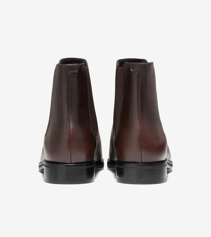 Men Washington Grand Laser Chelsea Boots Dark Chocolateblack Cole Haan Boots