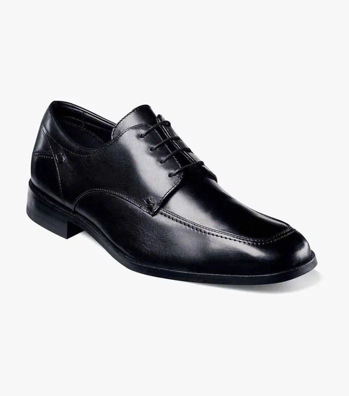 Men Washington Moc Toe Oxford Black Florsheim Dress Shoes