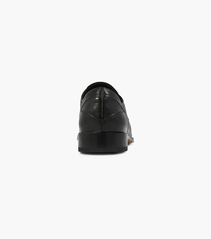 Men Washington Moc Toe Oxford Black Florsheim Dress Shoes
