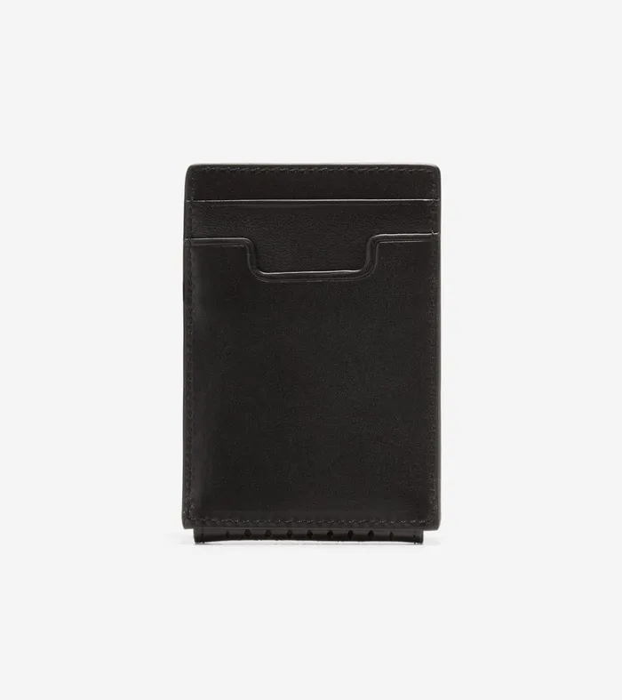Men Washington Perforated Card Case Black Cole Haan Wallets