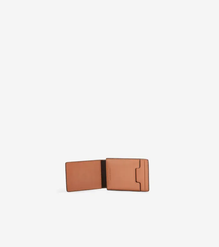 Men Washington Perforated Card Case British Tan Cole Haan Wallets