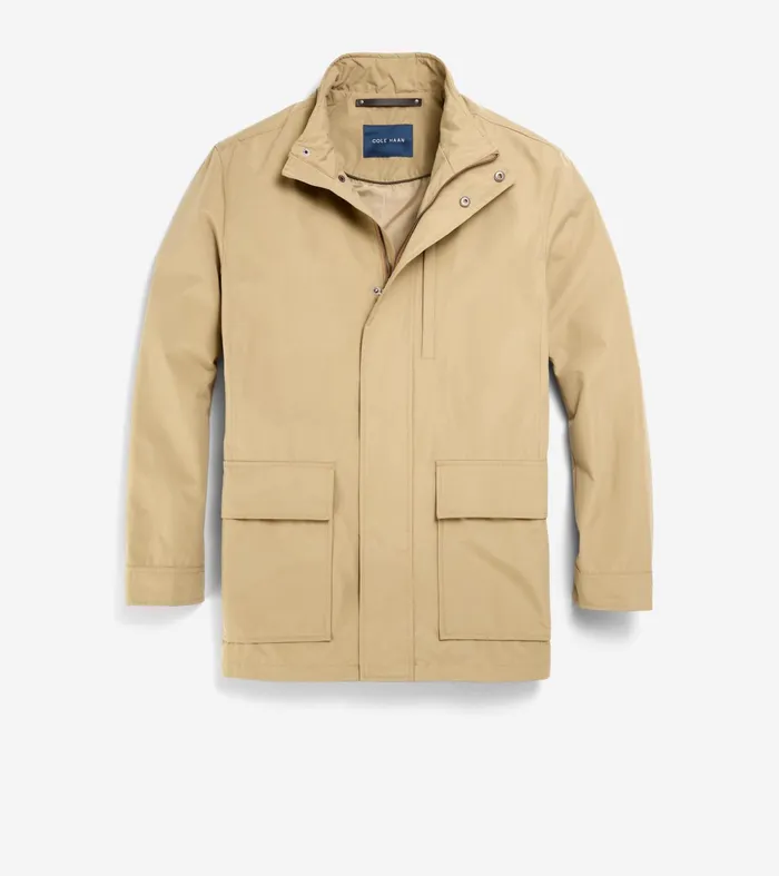 Men WaterResistant Jacket Khaki Cole Haan Outerwear